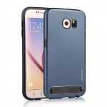 Wholesale Samsung Galaxy S6 Edge Aluminum Armor Hybrid Case (Navy Blue)